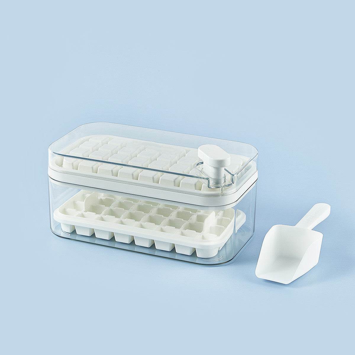 One-button Press Type Ice Mold Box Plastics Ice Cube Maker Ice Tray Mold With Storage Box With Lid Bar Kitchen Accessories - ProTrendyz