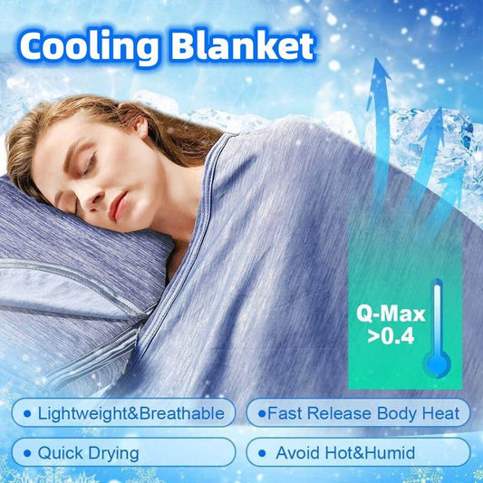 Cooling Blanket Cooling Fiber Absorb Heat Washable Cover Over Blankets Summer - ProTrendyz