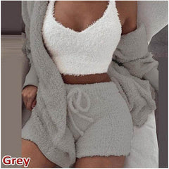 3 Pieces Of Fashionable Ladies Plush Home Clothes - ProTrendyz