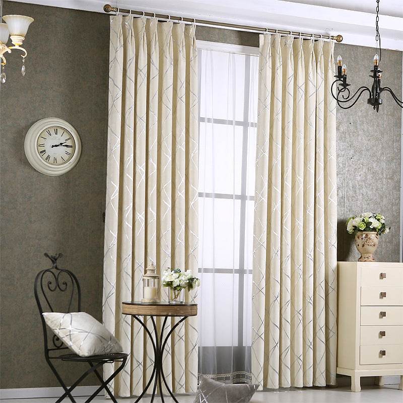 Solid Color Simple Modern Light Luxury Living Room Chenille Blackout Curtains - ProTrendyz