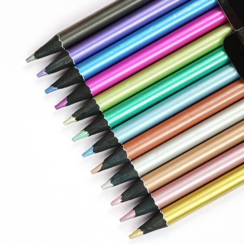12-color Metallic Colored Pencils - ProTrendyz