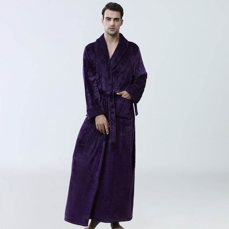Men's Winter Coral Fleece Nightgown Homewear Thickened Pajamas - ProTrendyz