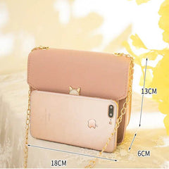 Small Messenger Bag New Sweet And Cute Cat Tassel Decoration Chain One Shoulder Small Square Bag Casual Messenger Bag US - ProTrendyz