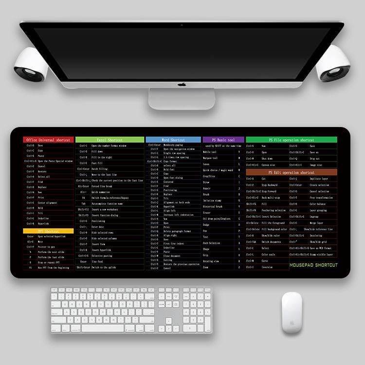Shortcut Key Mouse Pad Oversized Thickened Desk Keyboard Pad - ProTrendyz