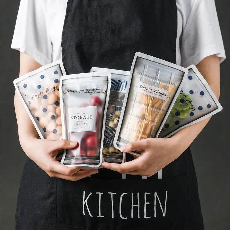 Food Storage Bag Zero Waste Reusable Ziplock Bags Cup Shape Silicone Bag Stand Up For Kitchen Cookie Candy Snack Baked Food - ProTrendyz