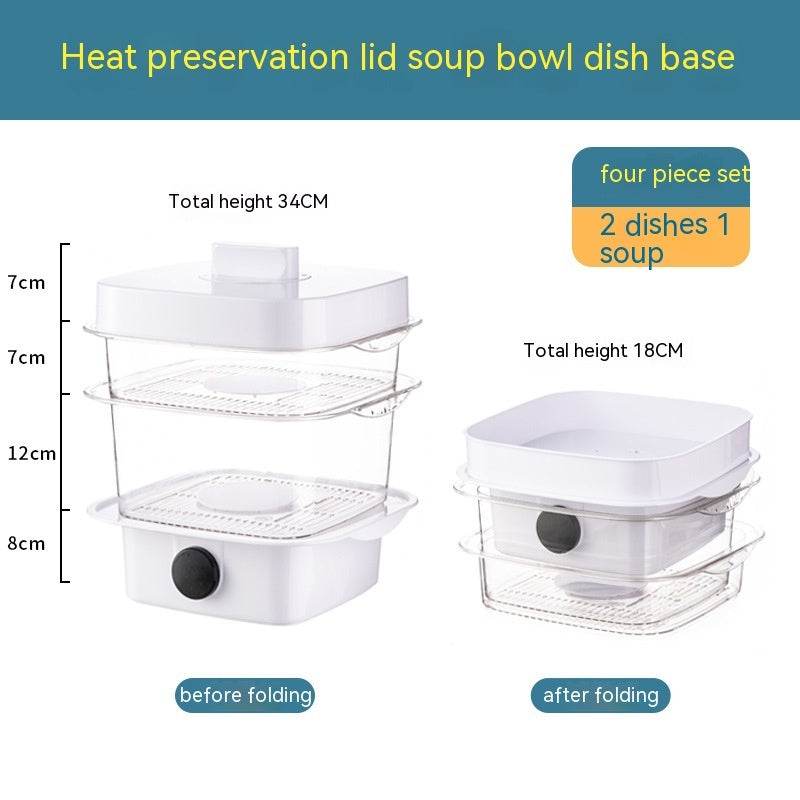 Multi-layer Dish Cover Heat Preservation Kitchen Cover Dining Table Leftover Storage Box Transparent Stack Cooking Hood Steamer - ProTrendyz