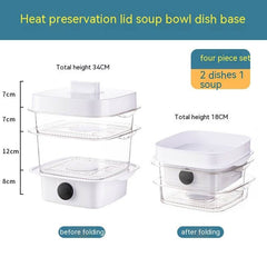 Multi-layer Dish Cover Heat Preservation Kitchen Cover Dining Table Leftover Storage Box Transparent Stack Cooking Hood Steamer - ProTrendyz