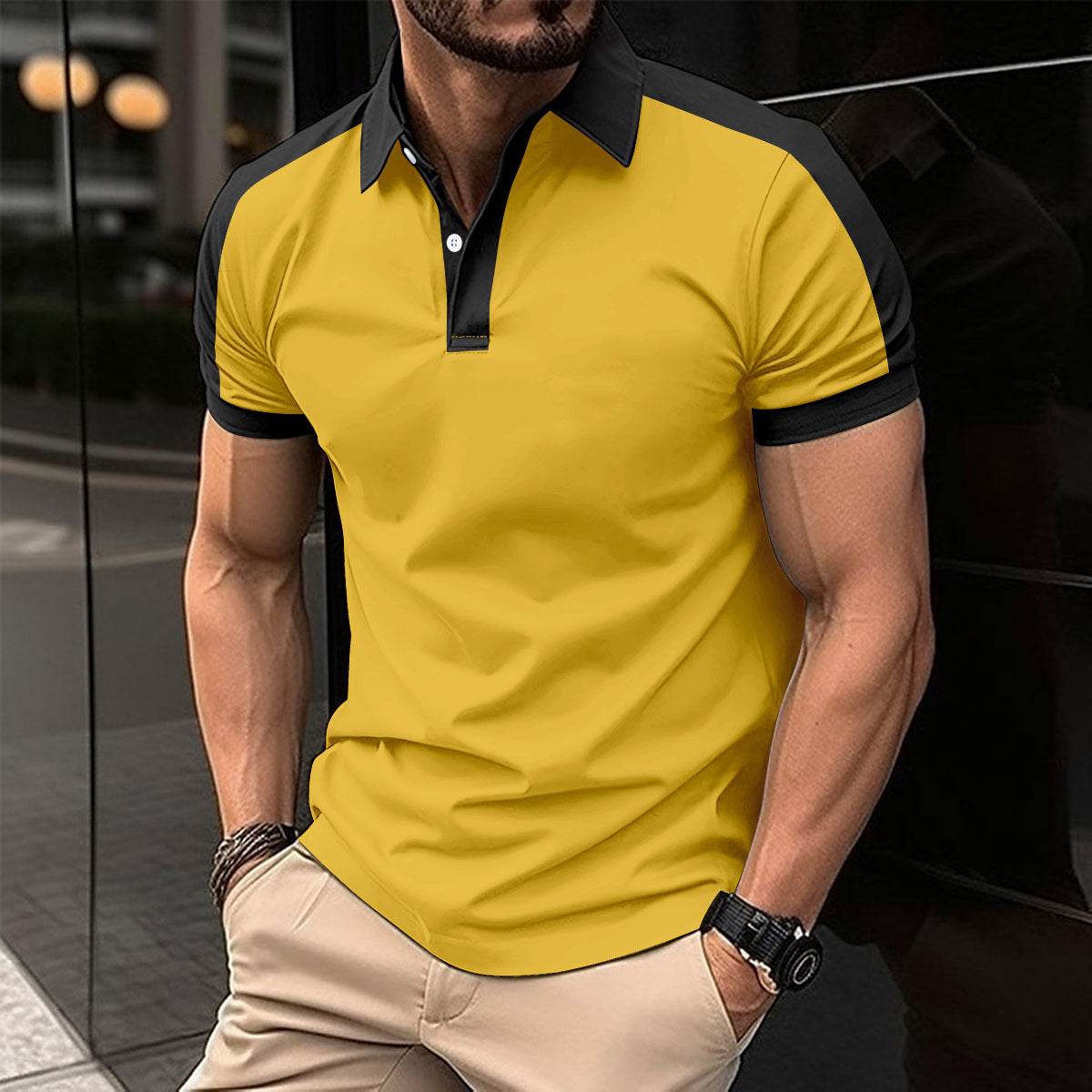 Men's Short Sleeve Business Shirt Summer Casual Polo Shirts - ProTrendyz