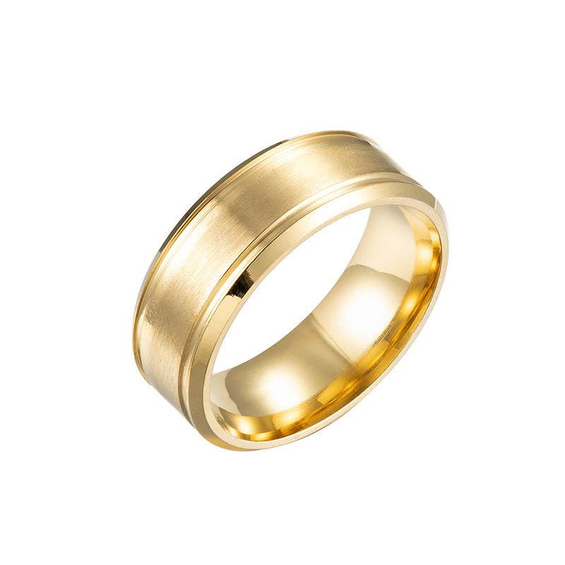 Mens Wedding Rings Black Sliver Gold Pure 8MM Rings - ProTrendyz
