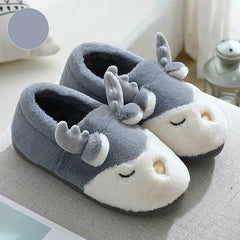 Christmas Shoes Winter Home Slippers Elk Plush Bedroom Slipper House Shoes For Women Men - ProTrendyz