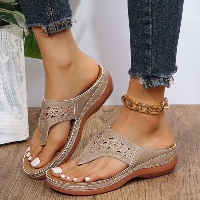 Clip Toe Wedge Sandals Women Summer Flip Flops Slippers Beach Shoes - ProTrendyz