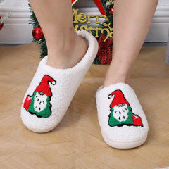 Cute Cartoon Santa Claus Home Slippers Couple Indoor Floor Bedroom Slipper Christmas Warm Shoes Women Men - ProTrendyz