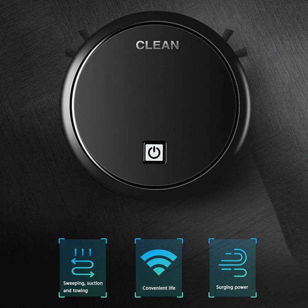 3-in-1 Robot Vacuum Cleaner 1800Pa Multifunctional Smart Floor Cleaner USB Rechargeable Dry Wet Sweeping Vacuum Cleaner - ProTrendyz