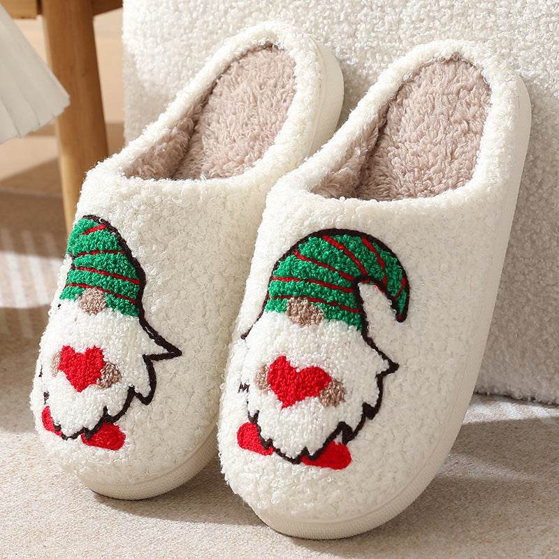 Cute Cartoon Santa Claus Home Slippers Couple Indoor Floor Bedroom Slipper Christmas Warm Shoes Women Men - ProTrendyz