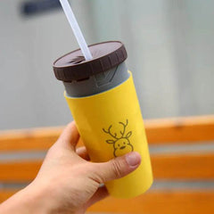 No Cover Twist Cup Travel Portable Cup Double Insulation Tumbler Straw Sippy Water Bottles Portable For Children Adults - ProTrendyz