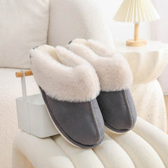 Winter Warm Plush Home Slippers Indoor Fur Slippers Women Soft Lined Cotton Shoes Comfy Non-Slip Bedroom Fuzzy House Shoes Women Couple - ProTrendyz
