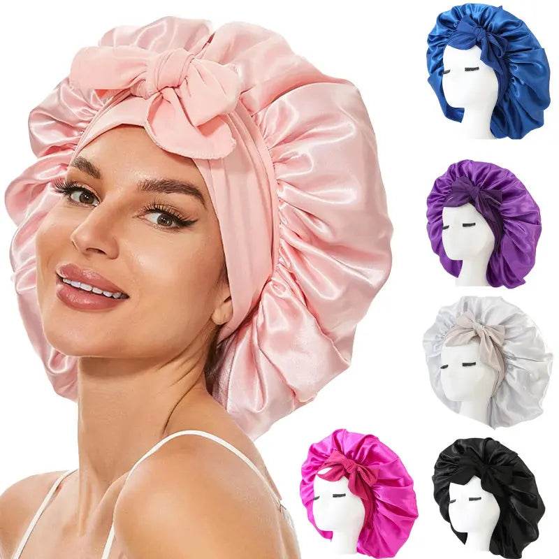 New Silk Bonnet For Sleeping Women Satin Bonnet Hair Bonnet Night Sleep Cap Scarf Wrap For Curly Hair With Tie Band For Curly Hair - ProTrendyz