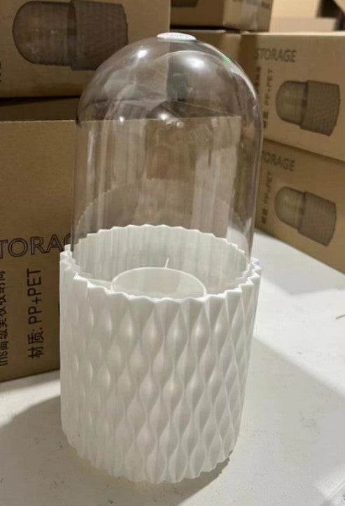 360 Rotating Large Capacity Transparent Makeup Brush Storage Pen Holder Acrylic Dust With Lid Desktop Cosmetic Storage Box - ProTrendyz