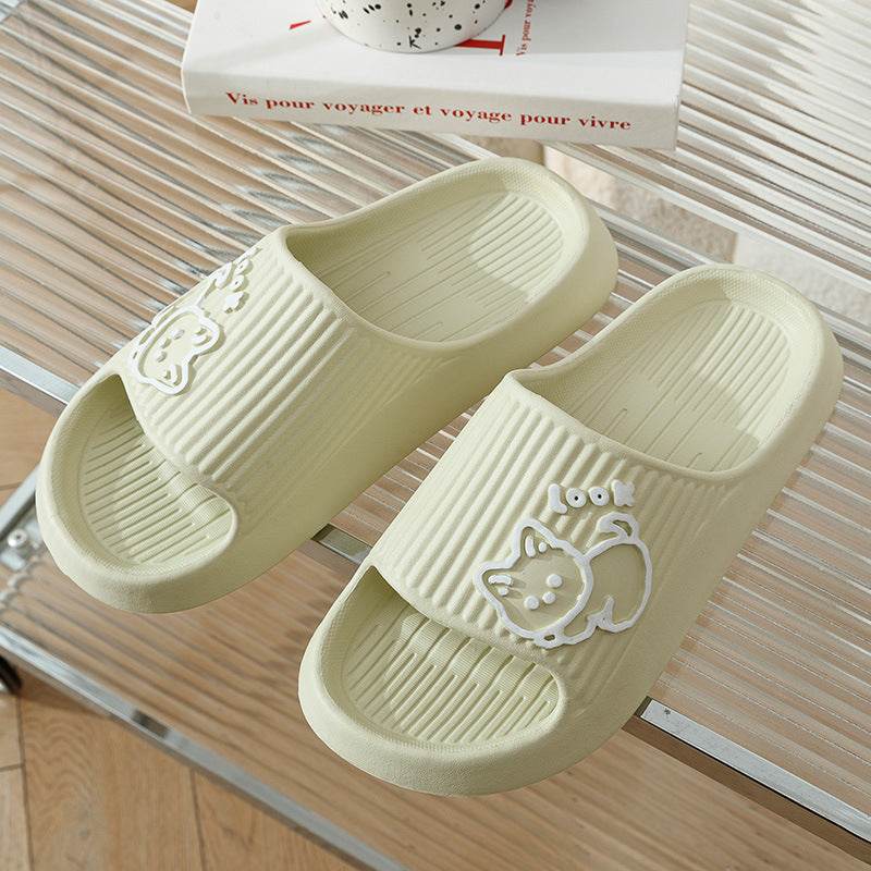 Cute Cat Slippers Summer Women Home Shoes Bath Thick Platform Non-Slip Slides Indoor Outdoor - ProTrendyz