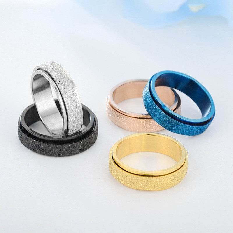 Turnable Anxiety Rings Rainbow Silver Color Relieve Stress Rings For Women Men - ProTrendyz