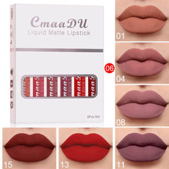 6 Boxes Of Matte Non-stick Cup Waterproof Lipstick Long Lasting Lip Gloss - ProTrendyz