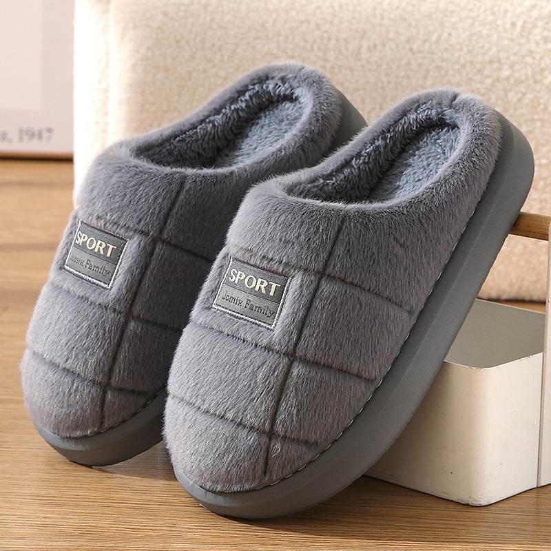 Men's Cotton Winter Household Woolen Thick Bottom And Warm Keeping Slippers - ProTrendyz