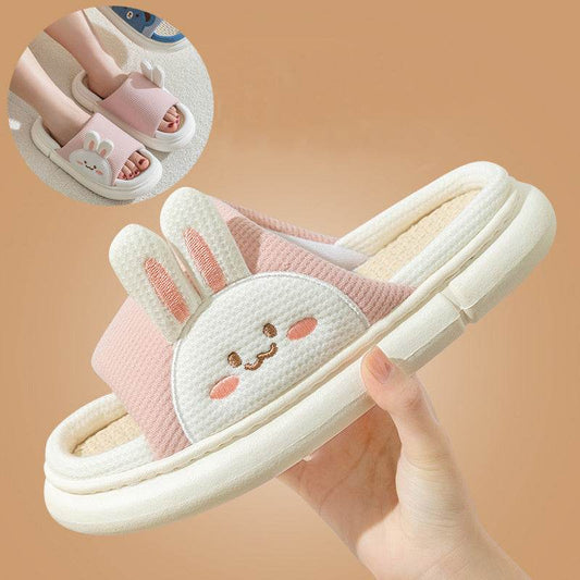 Cute Rabbit Slippers Linen House Shoes For Women - ProTrendyz