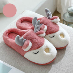 Christmas Shoes Winter Home Slippers Elk Plush Bedroom Slipper House Shoes For Women Men - ProTrendyz