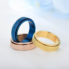 Turnable Anxiety Rings Rainbow Silver Color Relieve Stress Rings For Women Men - ProTrendyz