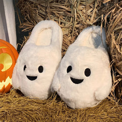 Couple Halloween Cute Little Ghost All-inclusive Cotton Slippers