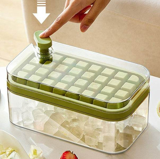 One-button Press Type Ice Mold Box Plastics Ice Cube Maker Ice Tray Mold With Storage Box With Lid Bar Kitchen Accessories - ProTrendyz