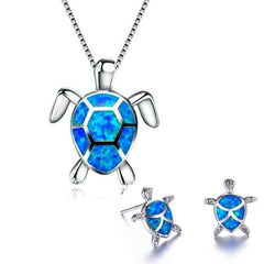 Fashion Turtle Simple Necklace Stud Earrings Set - ProTrendyz