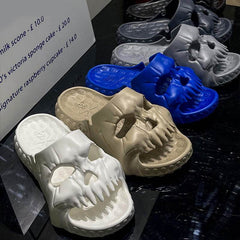 Personalized Skull Design Halloween Slippers Bathroom Indoor Outdoor Funny Slides Beach Shoes - ProTrendyz