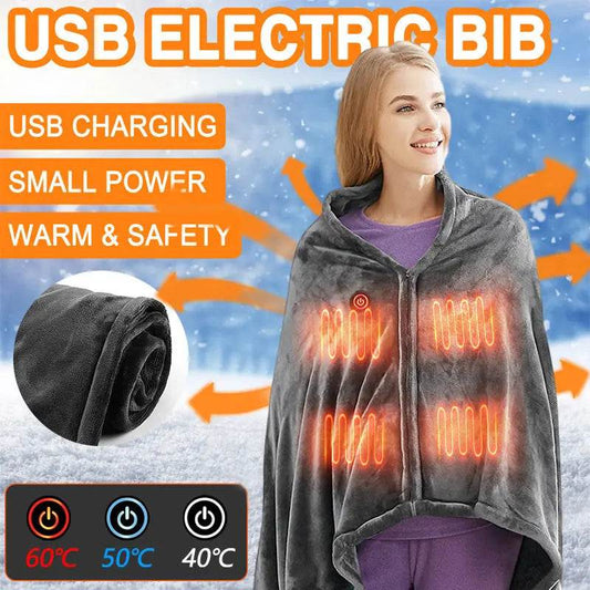 Winter Flannel Heated Blanket Cold Protection Body Warmer Usb Heated Warm Shawl Electric Heated Plush Blanket - ProTrendyz