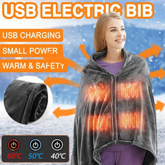 Winter Flannel Heated Blanket Cold Protection Body Warmer Usb Heated Warm Shawl Electric Heated Plush Blanket - ProTrendyz