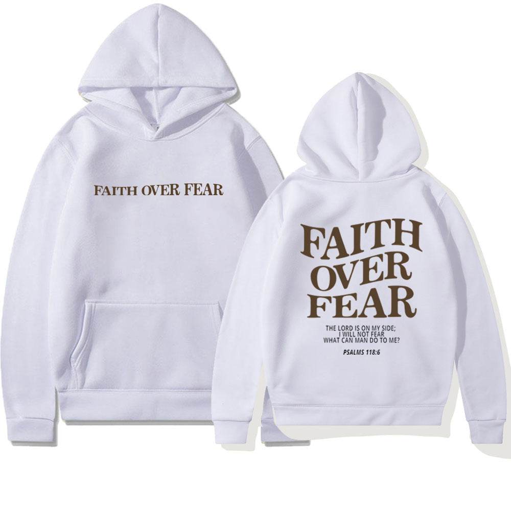 Faith Over Fear Christian Hoodie Christian Sweatshirt Jesus Hoodie Trendy Hoodie Bible Verse Shirt Unisex Aesthetic Clothes - ProTrendyz