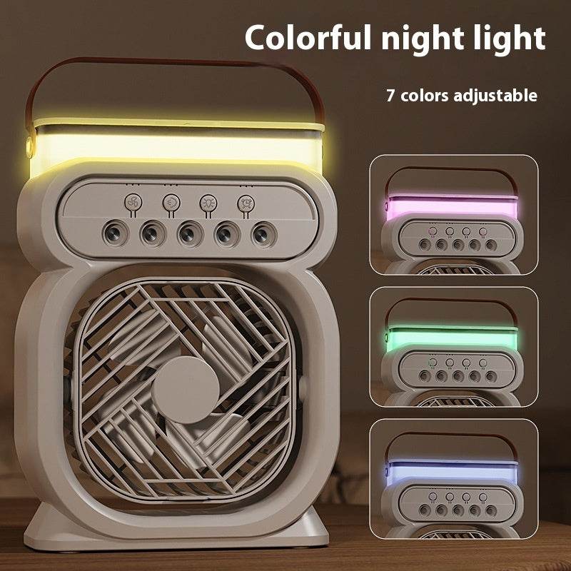 3 In 1 Portable Air Conditioner Evaporative Air Cooler LED Night Lights 3 Speeds Humidifier Fan For Home Office - ProTrendyz