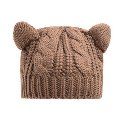 Hand Made 3D Cute Knitted Cat Ear Beanie For Winter - ProTrendyz