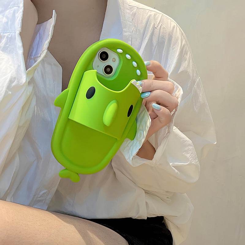 Funny Shark Slipper Phone Case For Iphone 11 12 13 14 Pro Max Creative Soft Silicone Shockproof Protective Full Cover For Apple - ProTrendyz