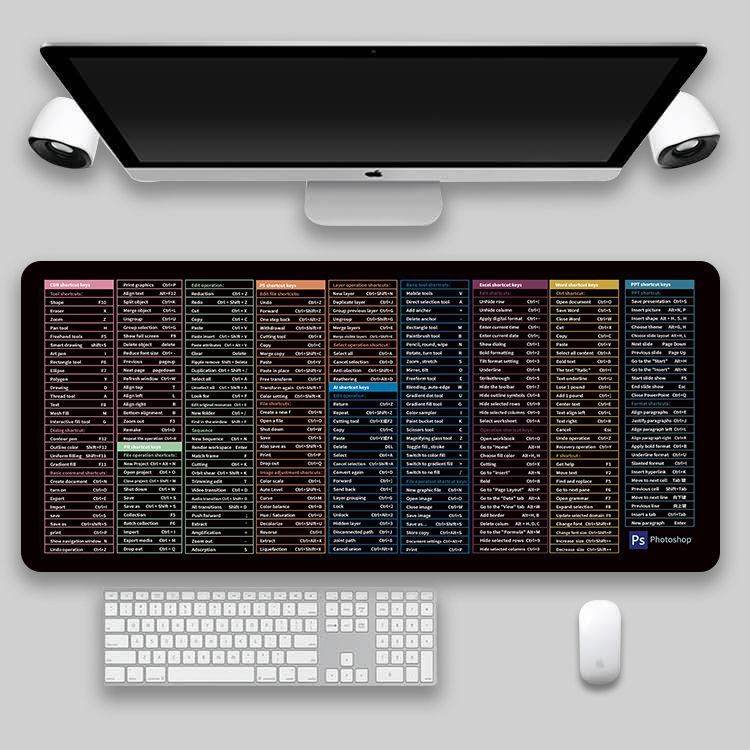 Shortcut Key Mouse Pad Oversized Thickened Desk Keyboard Pad - ProTrendyz