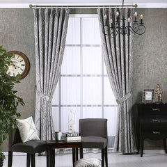Solid Color Simple Modern Light Luxury Living Room Chenille Blackout Curtains - ProTrendyz