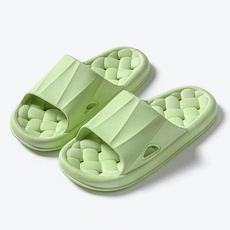 New Woven Texture Non-slip Slippers For Women Summer Indoor Floor Bathroom Home Slipper Men House Shoes - ProTrendyz