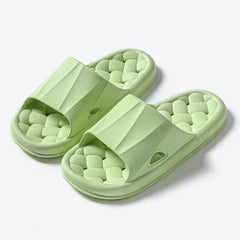 New Woven Texture Non-slip Slippers For Women Summer Indoor Floor Bathroom Home Slipper Men House Shoes - ProTrendyz
