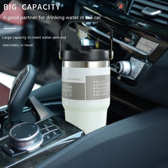 Portable Car Cup Stainless Steel Cup Travel Sports Water Bottle With Handle Cover Coffee Tumbler Cup - ProTrendyz