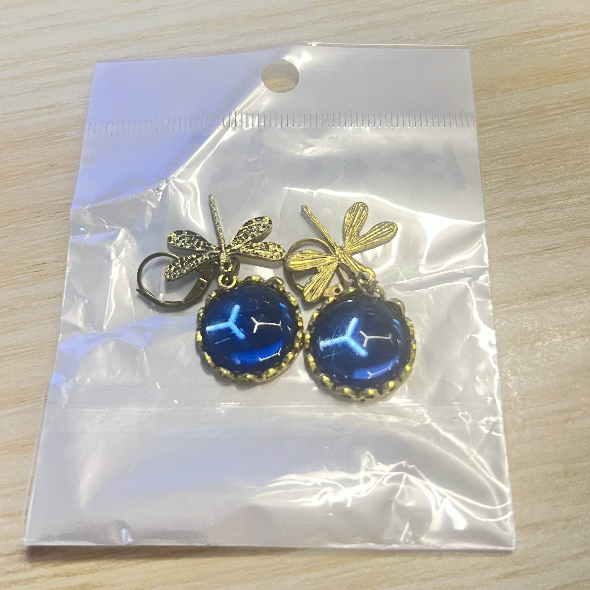 Fashion Jewelry Women's Earrings Hanging Vintage Dragonfly Pendant Earring Boho Chakra Blue Moonstone Drop Earrings For Women Wedding Charm Ethnic Jewellery - ProTrendyz