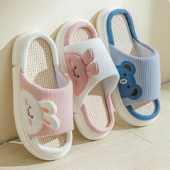 Cute Rabbit Slippers Linen House Shoes For Women - ProTrendyz
