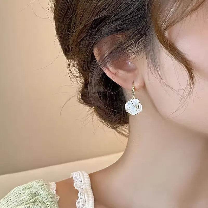Women's Summer Light Luxury Camellia Flower Earrings - ProTrendyz