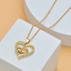 Mother's Day Mom Heart Shape With Diamond Letter Necklace For Women Fine Jewelry Women Accessories Fashion Jewelry - ProTrendyz