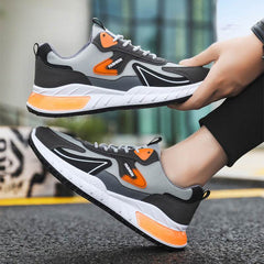 Color-blocked Sneakers Fashion Breathable Lace Up Mesh Sports Shoes For Men Casual Outdoor Running Walking Shoes - ProTrendyz