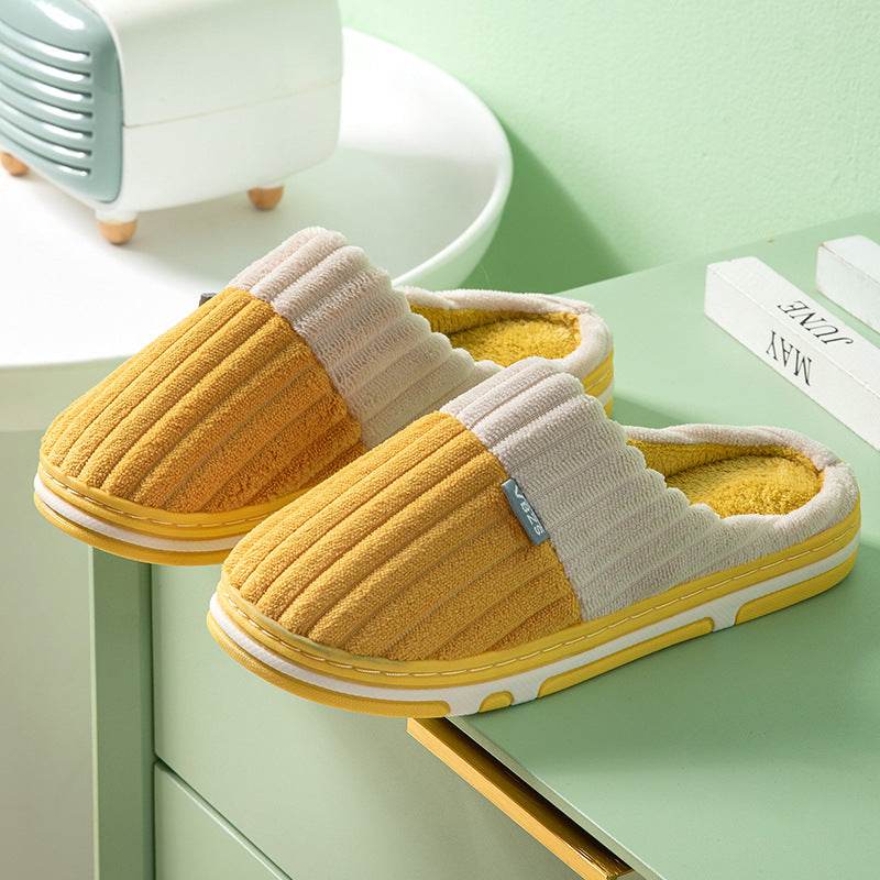 Unisex Winter Slippers Corduroy Shoes Couples Bedroom Slippers Women Men - ProTrendyz